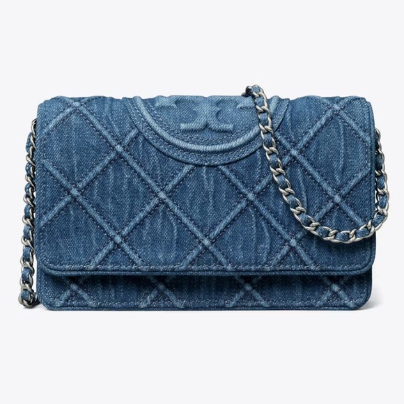 Tory Burch Denim Quilted Chain Shoulder Bag - Picture 4 of 5